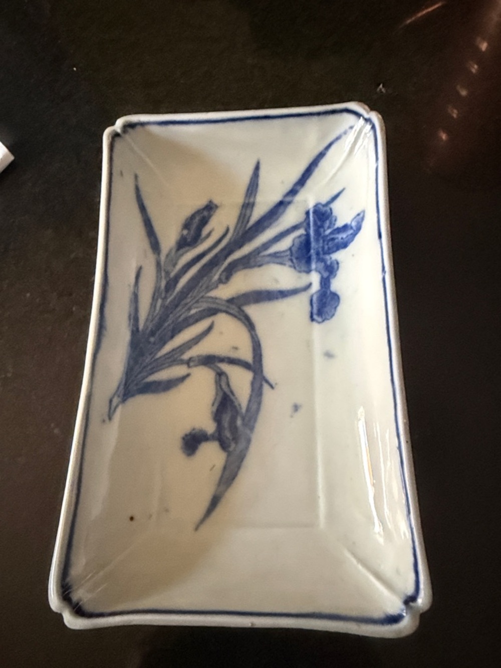 Vintage Arita Ware Sometsuke Underglaze Blue Rectangular Serving Fish Plate